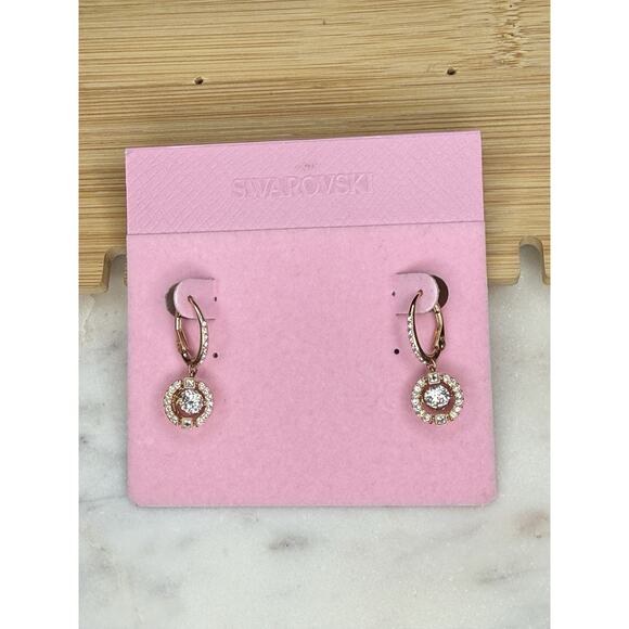 Swarovski Crystal Gold Tone Drop Earrings Elegant Stunning Chic Glitzy Fashion - Picture 7 of 12